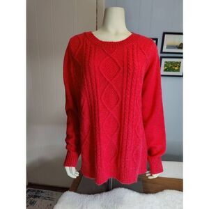 Woolrich Poppy Acrylic/Wool Cable Knit Long Sleeve Sweater